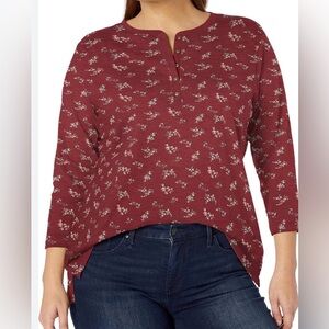 Chaps Floral Long Sleeve Tee size M